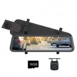 GATER 9" TOUCH SCREEN HD MIRROR DISPLAY 1080P DUAL RECORDING, STREAMING & REVERSE CAMERA KIT GRV96MKT